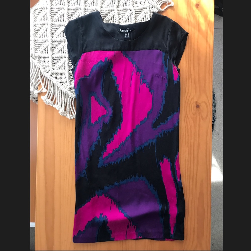 Vibrant silk shift dress